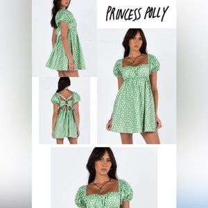 Princess Polly NWT size us 4 green and white floral dress